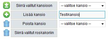 11 / 23 Siirrä valitut kansioon -painikkeella siirretään kansion valitut viestit haluttuun kansioon.