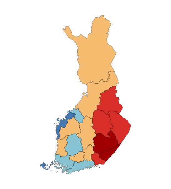 VASTASYNTYNEIDEN POIKIEN ELINAJANODOTE MAAKUNNITTAIN VUOSIEN 2013 2015 KESKIARVONA Kartassa on kuvattu maakunnittain vastasyntyneiden poikien elinajanodotteen keskiarvoa vuosilta 2013 2015.