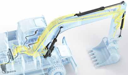 Volvo Smart View Uusi hydraulijärjestelmä Parannettu hydraulijärjestelmä mahdollistaa koneen moottoritehon maksimaalisen hyödyntämisen kaikissa toiminnoissa, parantaen hallittavuutta ja