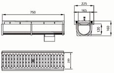 / kanaali valurautaa Linjakuivatuskouru sadevesikannella D400 1000 x 124 x 110 mm Linjakuivatuskourut Pituus x leveys x korkeus (mm) Linjakuivatuskouru VR100 1000 x 124 x