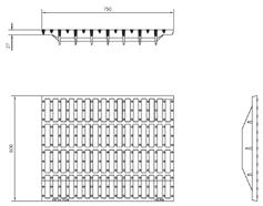 Sadevesikansi C250 750 x 500 x 27 mm Pituus x leveys x korkeus (mm) Sadevesikansi SA50C25 750 x 500 x 27 C250 (25tn)