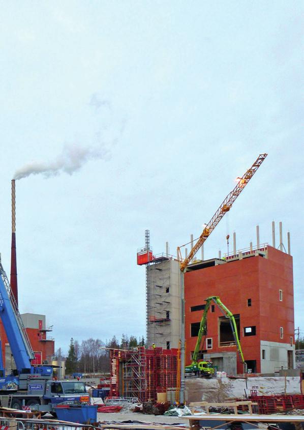 YBT vastaa betonielementtien kokonaistoimituksesta suunnittelusta asennukseen SCA (Svenska Cellulosa Aktiebolaget) Munksundin paperitehtaalle Piteåån, jonne rakennetaan uusi meesauuni.