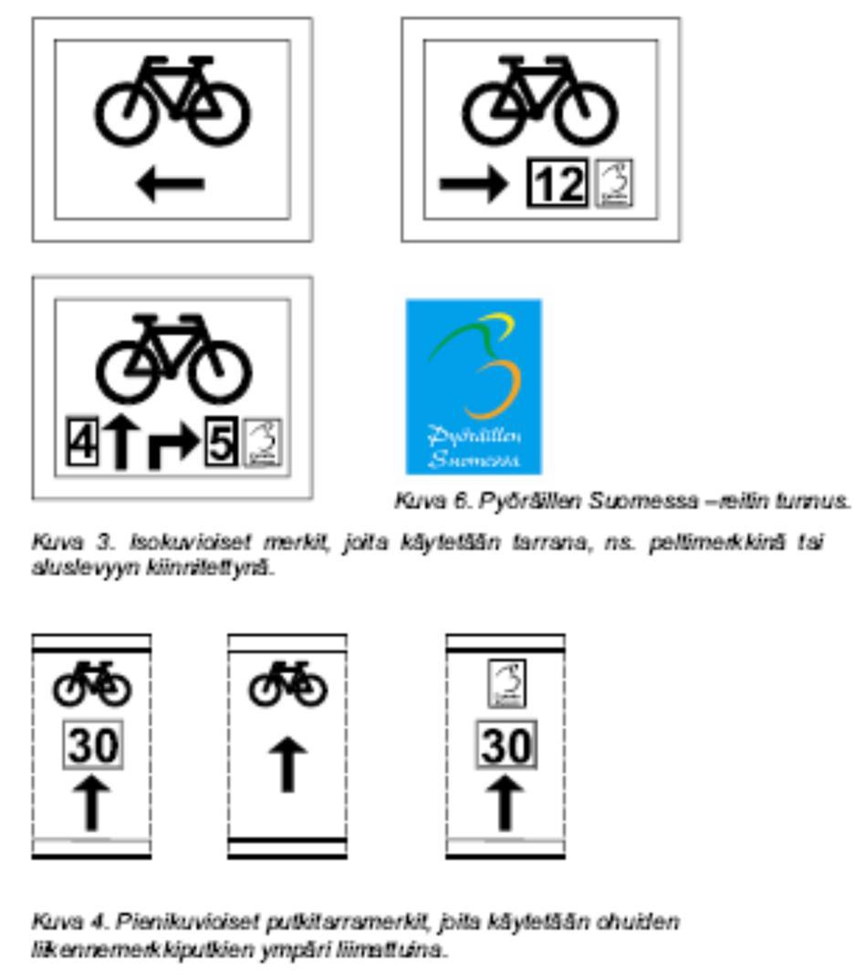 Pyörämatkailureittien viitoitus Seudullisten laatureittien opasteisiin (ja