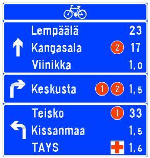 Opastusperiaate tiivistetysti Seutureittien keskinäisissä liittymissä käytetään tauluopasteita reittien keskinäisissä risteyksissä (ks.