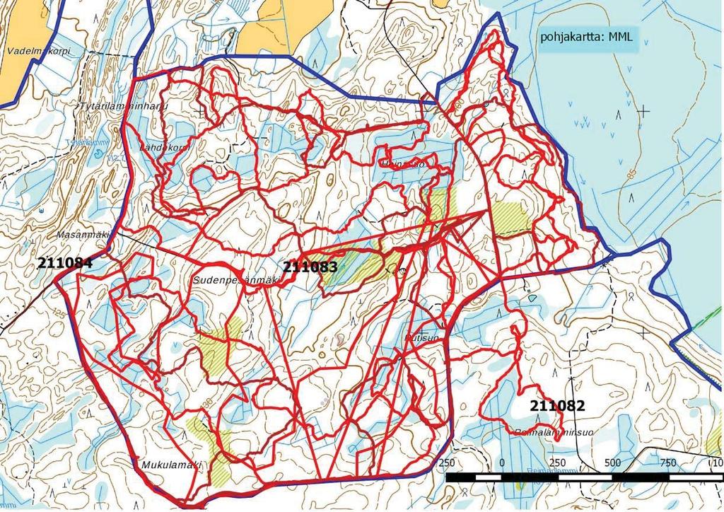 Laskentamenetelmät Laskennat toteutettiin kolmen käyntikerran pesimälinnuston kartoituksina.