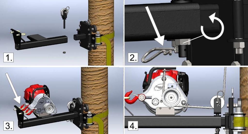 KANNETTAVAA PORTABLE CAPSTAN WINCH TM -VINTTURIA EI OLE TARKOITETTU NOSTAMISEEN. TÄRKEÄÄ: VAPAUTA JÄNNITE MUUTAMAN SEKUNNIN VETÄMISEN JÄLKEEN JA TARKISTA ASENNUKSEN VAKAUS.