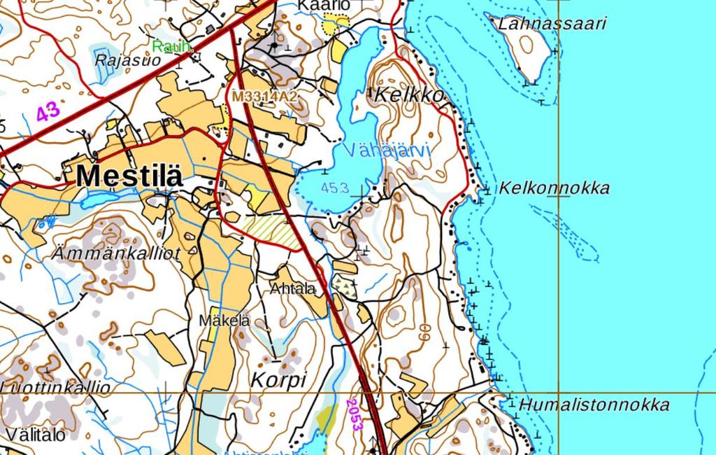 Kiinteistön alue on pääosin avaraa, mutta piha-alue ja kiinteistön länsireuna on puustoista. Suunnittelualueen pinta-ala on 0,816 ha.