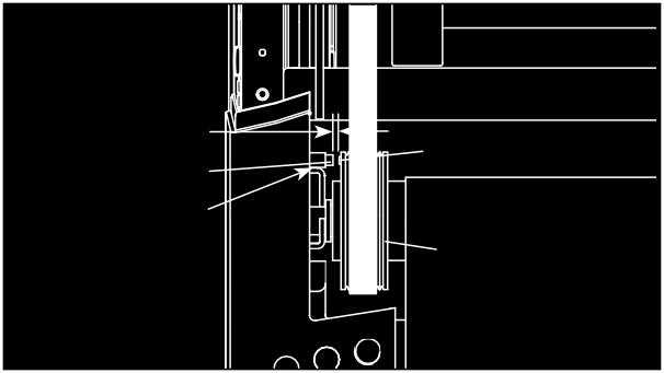 Varmista että magneetin ja hätäkatkaisijan välinen etäisyys on noin 3 mm. Löysää #8 x 3/4 ruuvia (14) tarvittava määrä, nosta hätäkatkaisijaa vähän ja kiristä sen jälkeen ruuvi kiinni.