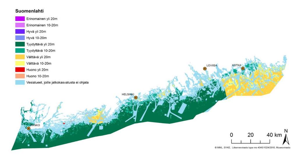 Ruokakalantuotanto Kaakkois-Suomen merivesialueella vuosina 1997-2015 (1 000 kg perkaamatonta kalaa). Lähde: Luke.