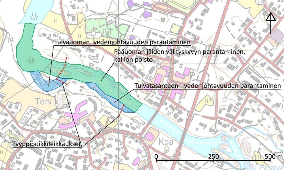 FCG SUUNNITTELU JA TEKNIIKKA OY Alustava luonnos 10 (39) Kuva 7. Kittilänkosken suunnitellut toimenpiteet.