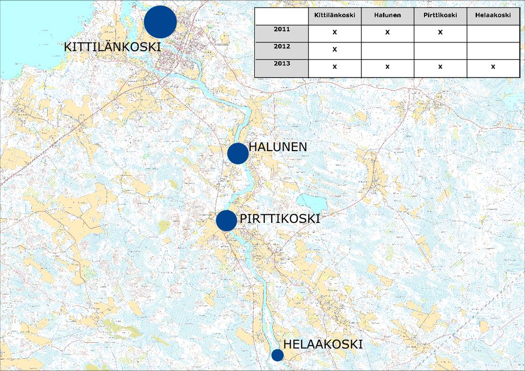 FCG SUUNNITTELU JA TEKNIIKKA OY Alustava luonnos 4 (39) Kuva 2. Jääsahaustoimenpiteet vuosina 2011-2013.