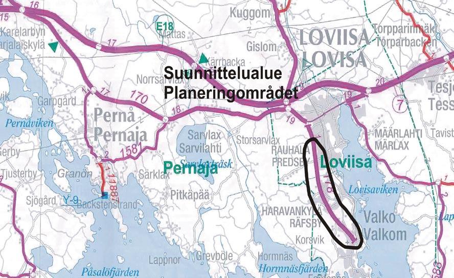 Maantien 178 Loviisa Valko parantaminen rakentamalla kevyen liikenteen väylä, Toimenpideselvitys 11 LÄHTÖKOHDAT JA TAVOITTEET UTGÅNGSPUNKTER OCH MÅL 1 LÄHTÖKOHDAT JA TAVOITTEET 1.