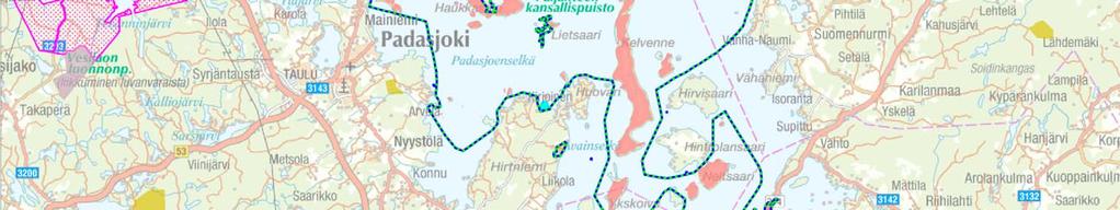 2000 -alue ja siihen sisältyvä Päijänteen kansallispuisto.