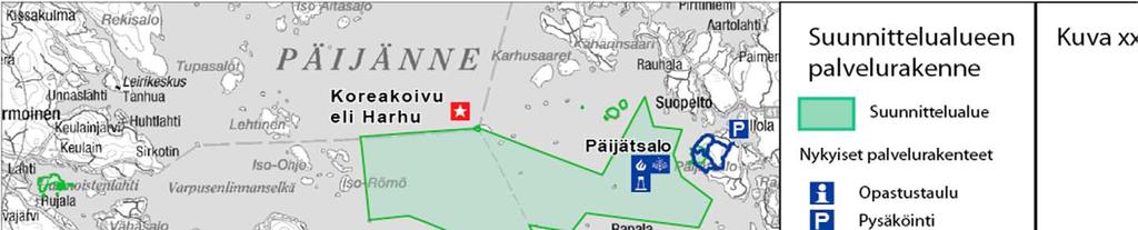 Kuva 7. Nykyinen ja suunniteltu palveluvarustus.