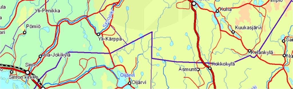 18 km), itäpuolella oleva Portimo (n. 13 km), kaakkoispuolella oleva Peurajärvi (n.