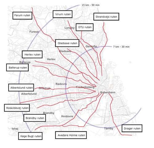 18 Kergliiklus Kopenhaageni linnas on 350 km jalgrattateid (sh sõiduteele märgitud) ning 40 km nn rohelisi radasid. Linnas on rajatud tuhandeid jalgrattahoidlaid, sh liikuvaid.