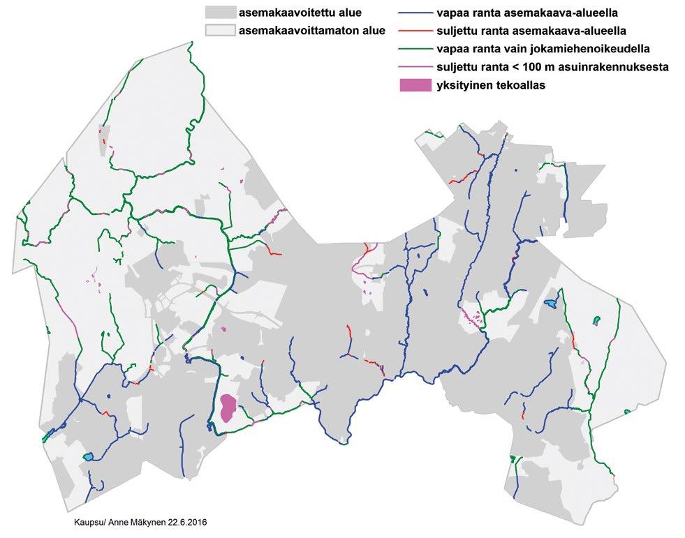 Rannat kaikkien iloksi Veden läheisyys on virkistävää. Maisemassa veden liike kiehtoo mieltä. Sen solina ja välke rauhoittavat. Virtaava vesi on ihailtu luonnonelementti. (Sepänmaa 2000).