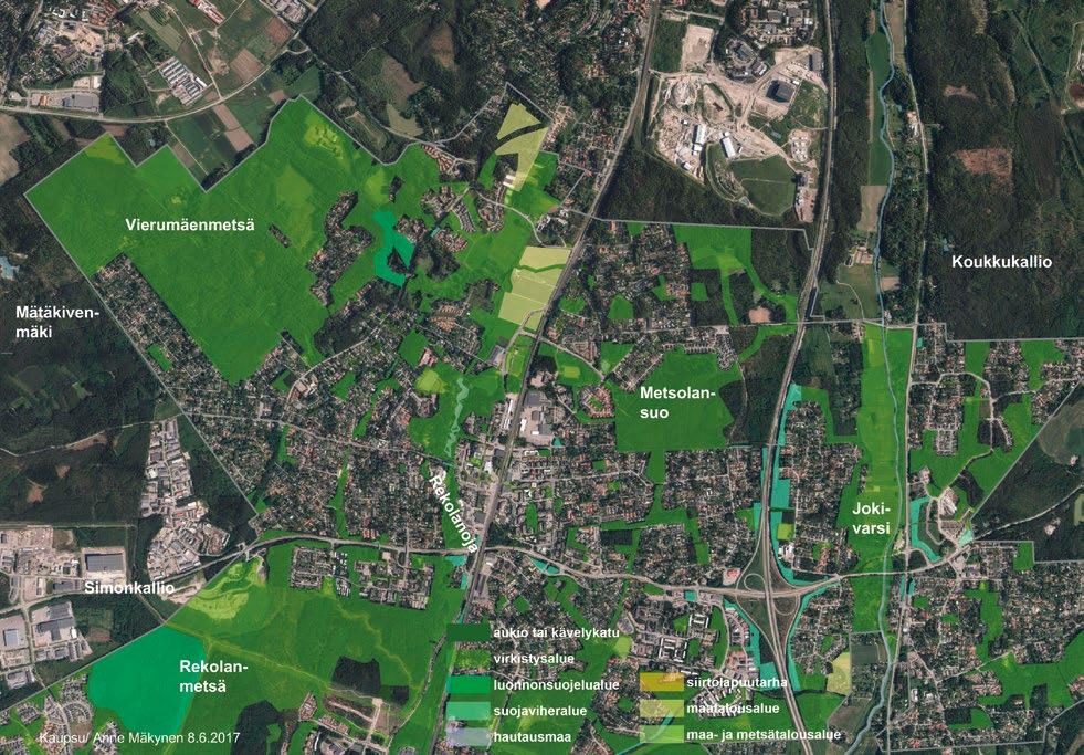 Laajaan Mätäkivenmäen metsäalueeseen sisältyvä Vierumäen metsä on pääradan länsipuolisen Korson tärkein ja luonnoltaan monipuolinen metsäalue.