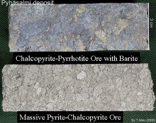 Deposit Pyhäsalmi Pyhäsalmi Rock type Pyrite ore Sericite-quartz schist Density 4550 2920 Susceptibility 2235 52 Remanence Electric conductivity Min -5-6 Max 2 0 IP effect 0.00 0.