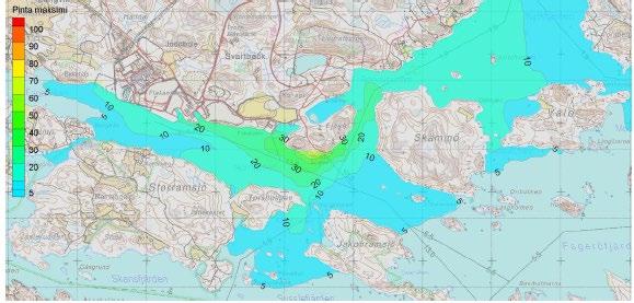 (Lähde: Pöyry Finland Oy 2014a). ajallisesti rajoittuneena vesipatsaan samentumisena, joka vaikuttaa näkösyvyyteen.