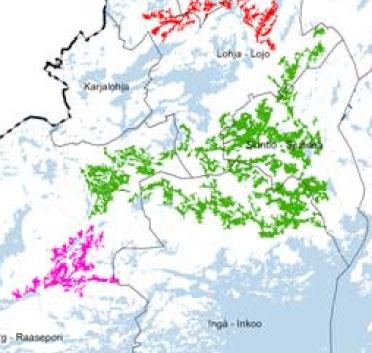 Finngulf LNG LNG-terminaali Inkooseen 7.1.3. Maankäyttö ja asutus Kaasuputkilinjauksen alueella Svartbäckistä pohjoiseen maankäyttö ja asutus on pääosin maaseutumaista, haja- tai taaja-asuttua.