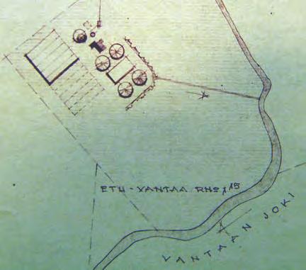 Ympäristön ja asukkaiden parhaaksi Kuva 3. YIT:n suunnitelma jätevedenpuhdistamoksi vuodelta 1957.