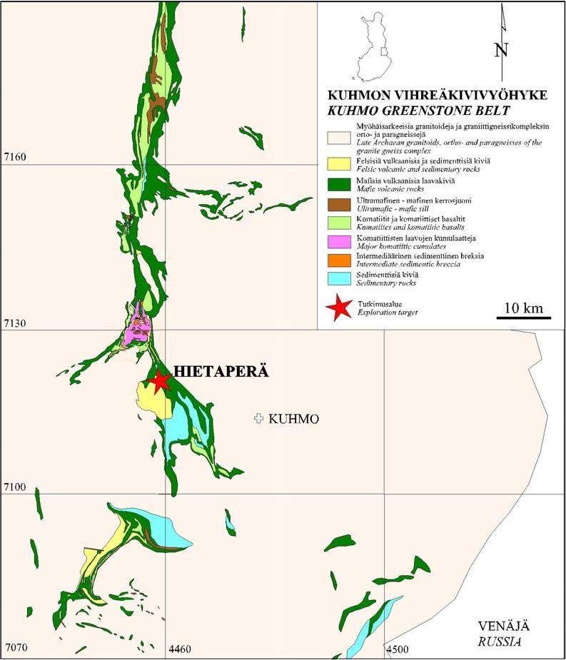 2004 Tutkimustyöselostus Kuhmon kaupungin alueella, Ontojärven pohjoisrannalla Hietaperässä sijaitsevista