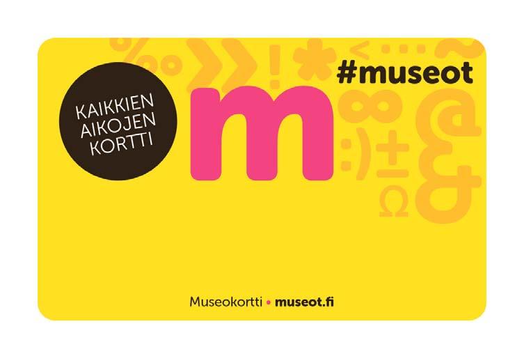 Vuosikortti 50 2 hengelle. Käy kaikkiin museotoimen museoihin. Voimassa vuoden ostopäivästä.