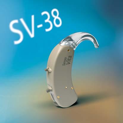Senso Vita 100% digitaalinen voimakas BTE EDRC varustettuna Sound Stabilizerilla, 3 mukautuvaa kaistaa 5 kuunteluohjelmaa Noise Manager Feedback Manager Sensogram, jossa 4 kaistaa Senso Vita SV-38 on