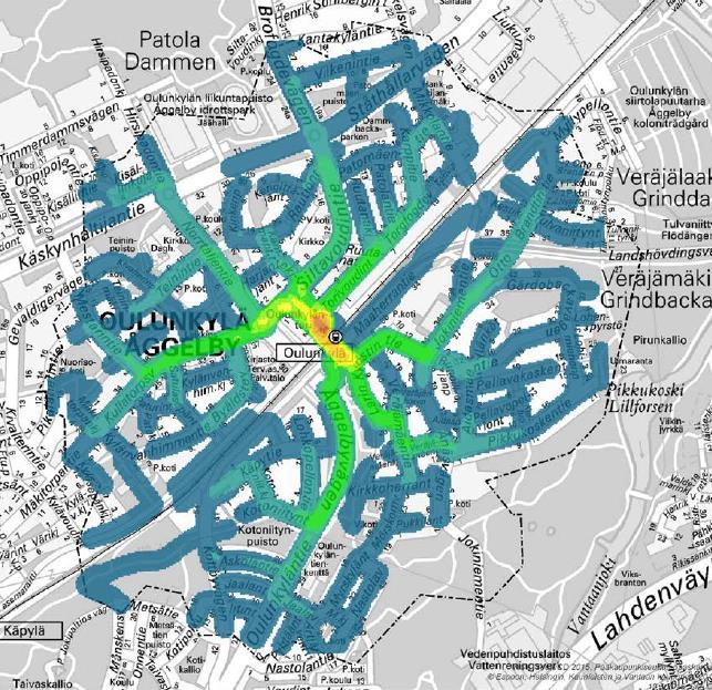 Verkostotarkastelun toteutus Konsulttina Sito Oy Lähtötietoina: väestötiedot, pääpyöräilyverkko, esteettömät reitit ja alueet,