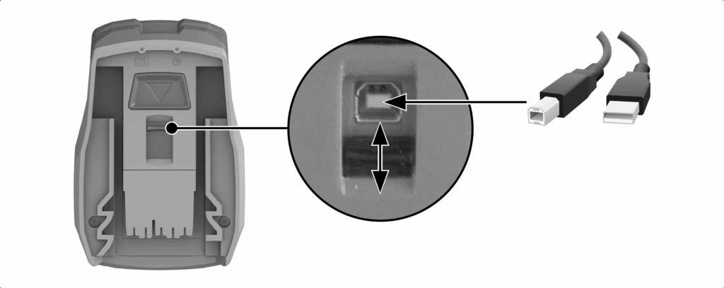 Liitä USB-johdon pistoke (tyyppi B, USB 2.0) momenttimodulin USB-liitäntään. 4. Liitä USB-johdon toinen pistoke (tyyppi A) tietokoneeseen.