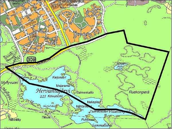 1 1 JOHDANTO 1.1 Lähtökohdat ja tavoitteet Tässä työssä tarkastellaan Hervantajärven hydrologista tilannetta sekä laadittavana olevan osayleiskaavan vaikutuksia Hervantajärveen.