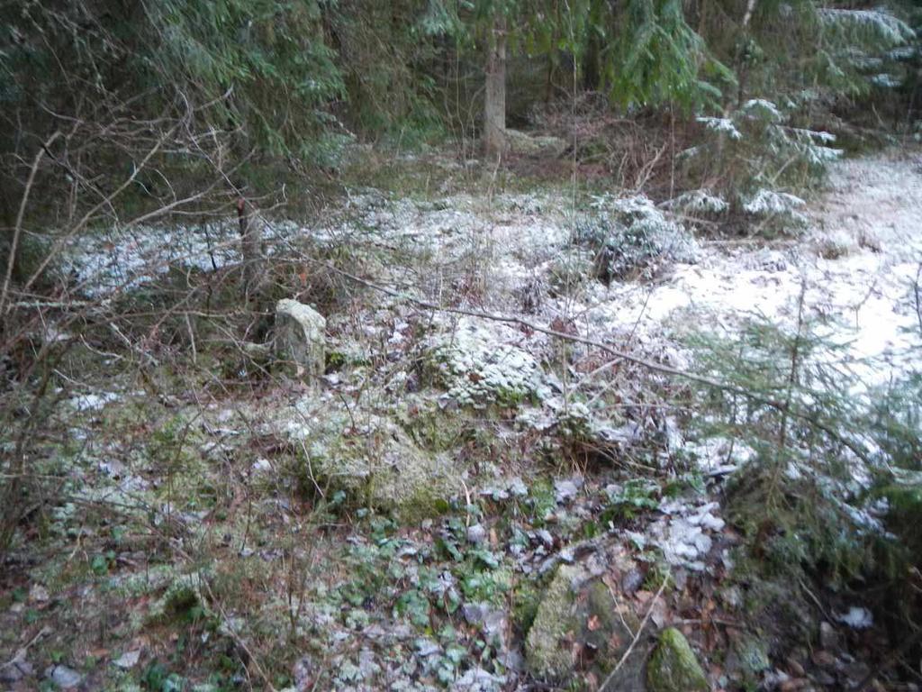 8. UUSI-ERKKILÄ Kuva 36. Kiviaidan päässä oleva pystykivi kuvattuna etelälounaasta. (KHH_täydennysinventointi 2013:15) Havaintomahdollisuudet: Hyvät.