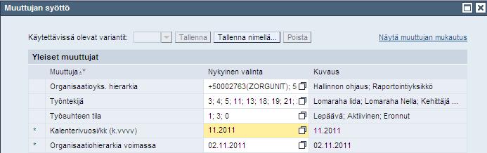 Valtiokonttori Käsikirja 13 (16) Vaativuustaso ZVAATIVT 6 Henkilötiedot raportilla erityisesti huomioitavaa 6.