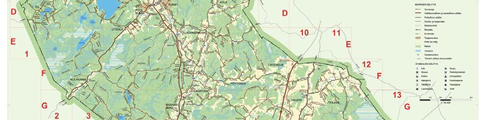 Valasranta-Kallionokka, Kirkonkylän kylä (LH 7.4.1989) 5. Koivuniemi, Kirkonkylän kylä (Ymp.keskus 20.7.1995) 6. Suviranta, Kirkonkylän kylä (22.3.