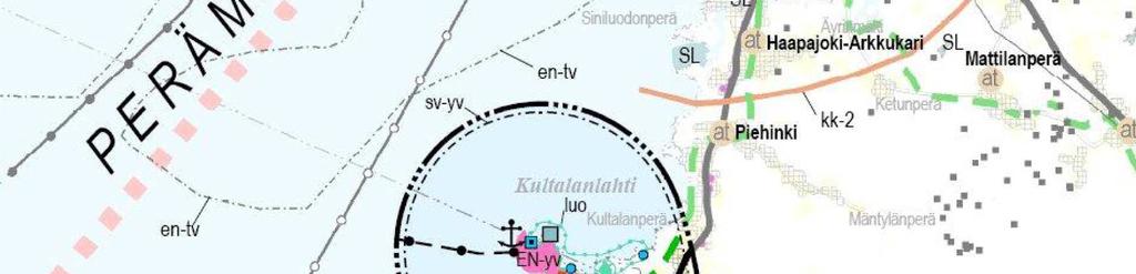 sijainti. Kaava-alueen eteläosassa sijaitsee luonnon monikäyttöalue ja luonnonsuojelualueita.