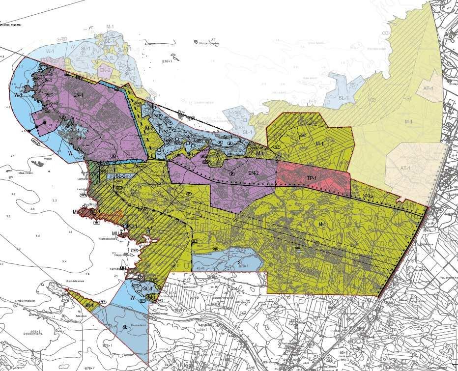 tamisalueiden ulkopuolelle. Valtatie 8:lta voimalaitosalueelle johtavan Hanhikiven yhdystien varteen on kaavalla osoitettu alueita, jotka säilytetään maa- ja metsätalouskäytössä.