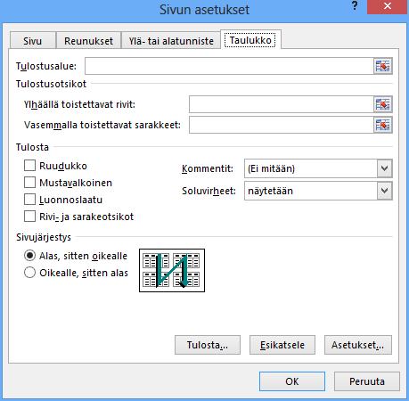 määräämään tulostuvan sisällön tulostumisen keskelle arkkia (Horizontally ja/tai Vertically).