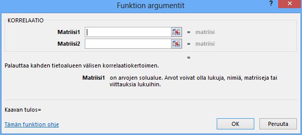 Luokassa on luettelo kaikista ohjelma-asennuksessa asennetuista funktioista, funktioiden ohje auttaa etsinnässä. Valitse funktio ja napsauta OK-painiketta.