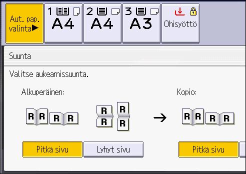 Kaksipuoleinen kopiointi Smart Operation Panel Voit käyttää tätä toimintoa kopiontisovelluksesta ja kopiokone (klassinen) -sovelluksesta.