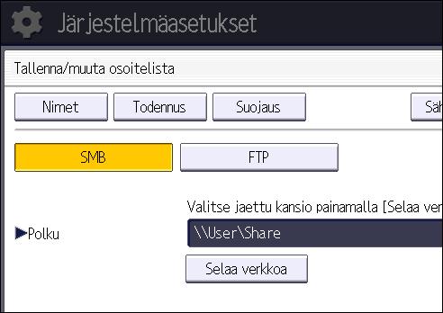 Kansioon skannauksen perustoiminnot 19. Paina [Poistu]. Jos yhteys ei toimi, tarkista asetukset ja yritä uudelleen. 20. Paina [OK]. 21. Sulje [Osoitelistan hallinta] -näyttö. Vakiokäyttöpaneeli 1.