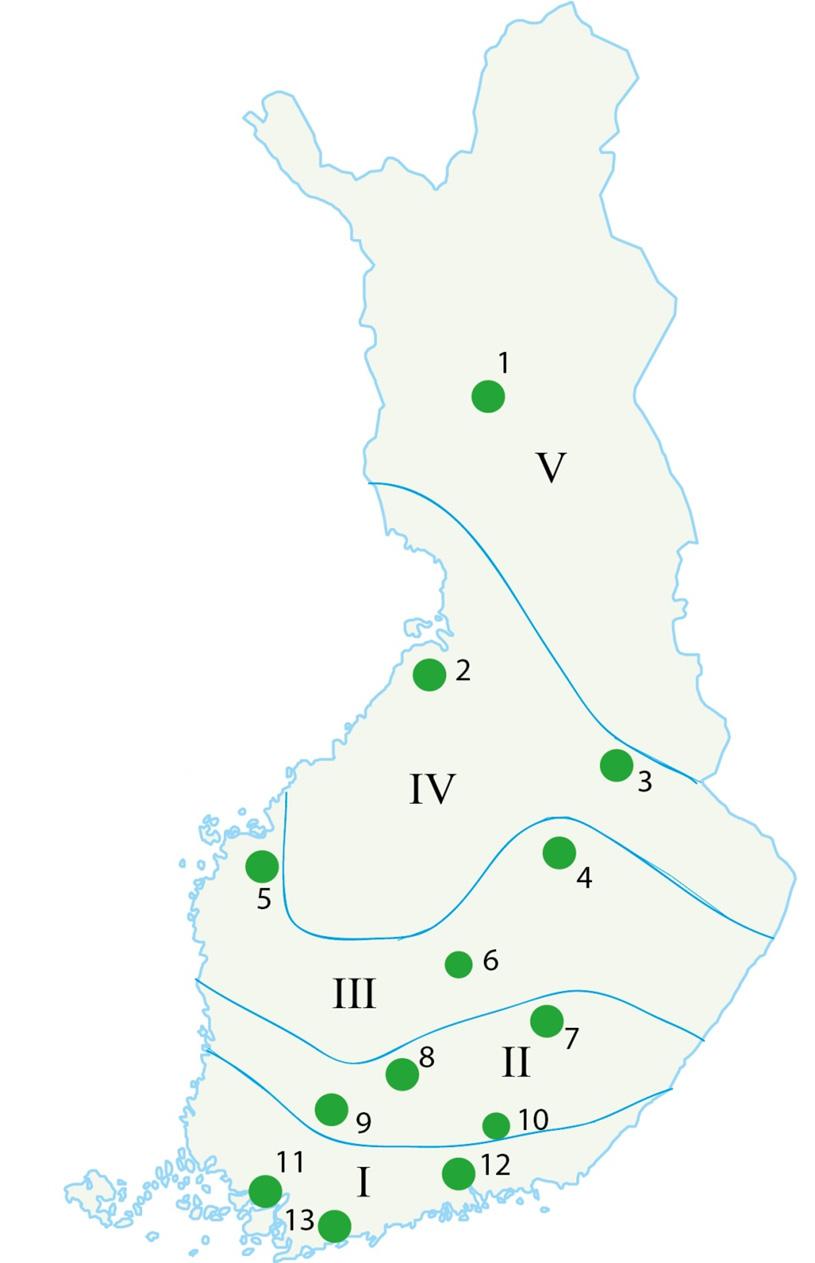 MTT:n toimipisteet Units of MTT Agrifood Research Finland 1. ROVANIEMI 2. RUUKKI, SIIKAJOKI 3. SOTKAMO 4. MAANINKA 5. YLISTARO, SEINÄJOKI 7. MIKKELI 9. JOKIOINEN 11. PIIKKIÖ, KAARINA Muut / Others 6.