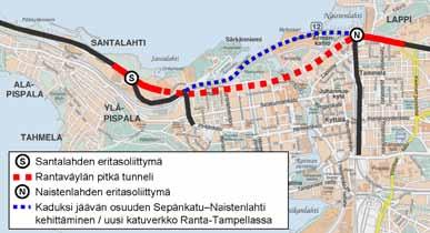 kaistajärjestelyihin tehtävillä muutoksilla on mahdollista. Vaihtoehdon suunnitelmakartta, pituusleikkaus ja ympäristöleikkaukset ovat liitteessä 2.