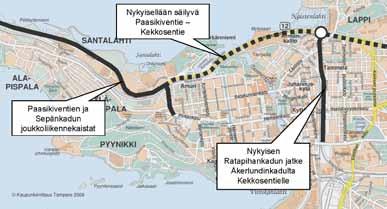 Sahanteränkadun ja Laiturikadun välillä on Paasikiventien suuntainen uusi rinnakkaiskatu.