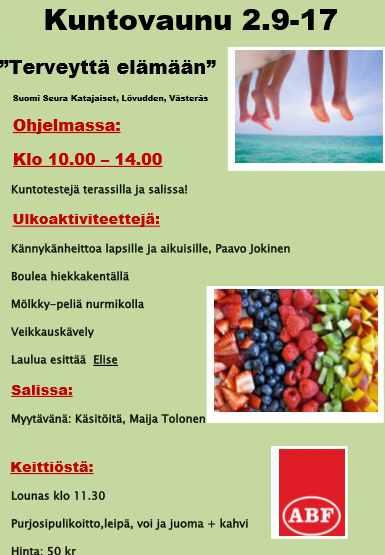 Tietoa Pääkirjoitus Ilmoita konttoriin e-postisi lähettämällä pieni tervehdys, kontoret.katajaiset@telia.com niin saat Katajaisten tiedot tuoreena. Muista myös tarkistaa uutisia kotisivulta www.