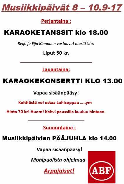00 14.00 Tiistaisin klo 12.00 tiistaikerho,lounas ja ohjelmaa Lauantai klo 14.00-18.00 Varattuja saunavuoroja Reportteri Toivo Hoffrén 073-0302712 toivo@toivohoffren.