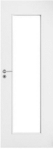 Massiivirakenteinen maalattu valkoinen sileä ovilehti 1S valkoinen Oven mitat: 830 x 2040