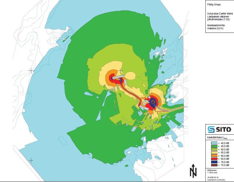 Nykytilanne, satama + murskaus (kuivatuotealus klo