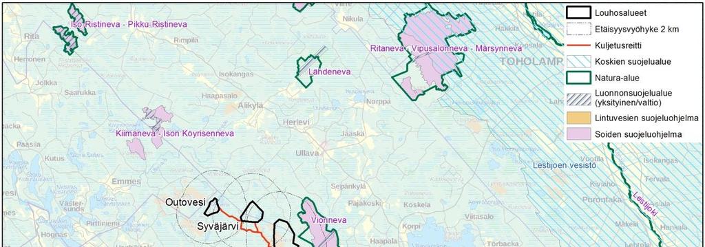 NATURA-ARVIOINTI 6 4.2 Hankkeen ja Natura-alueen sijainti Hanke ja Vionnevan Natura-alue sijoittuvat Kokkolan kaupungin ja Kaustisen kunnan alueille.