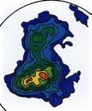 alapalloprojektio. a) KR1 (40-980 m), b) KR2 (40-880 m), c) KR4 (40-900 m).